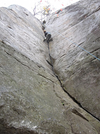 Kevin Climbing in his ArcTery'x Harness