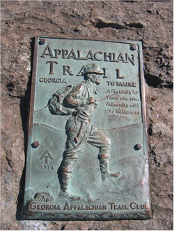 Applachian Trail Plaque at Springer Mountain Georgia